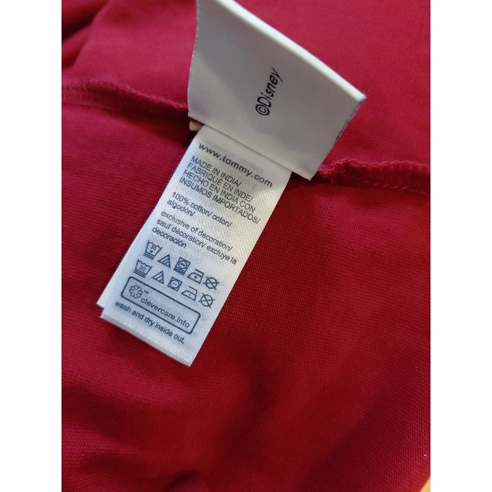 NWT Men's DISNEY x Tommy Hilfiger Mickey Mouse Burgandy S/S‎ T-Shirt Size Small